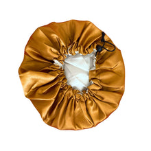 Charger l'image dans la galerie, Bonnet réversible & ajustable en Satin rose et beige - POPMYCURLS BOX PARIS