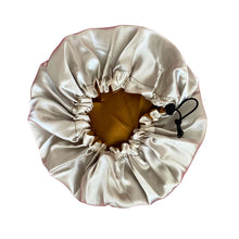 Charger l&#39;image dans la galerie, Bonnet réversible &amp; ajustable en Satin rose et beige - POPMYCURLS BOX PARIS

