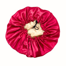 Load image into Gallery viewer, Bonnet réversible &amp; ajustable en Satin rose et beige - POPMYCURLS BOX PARIS

