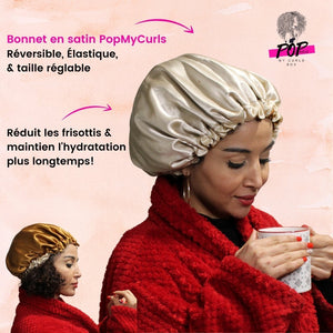 Bonnet réversible & ajustable en Satin - POPMYCURLS BOX PARIS